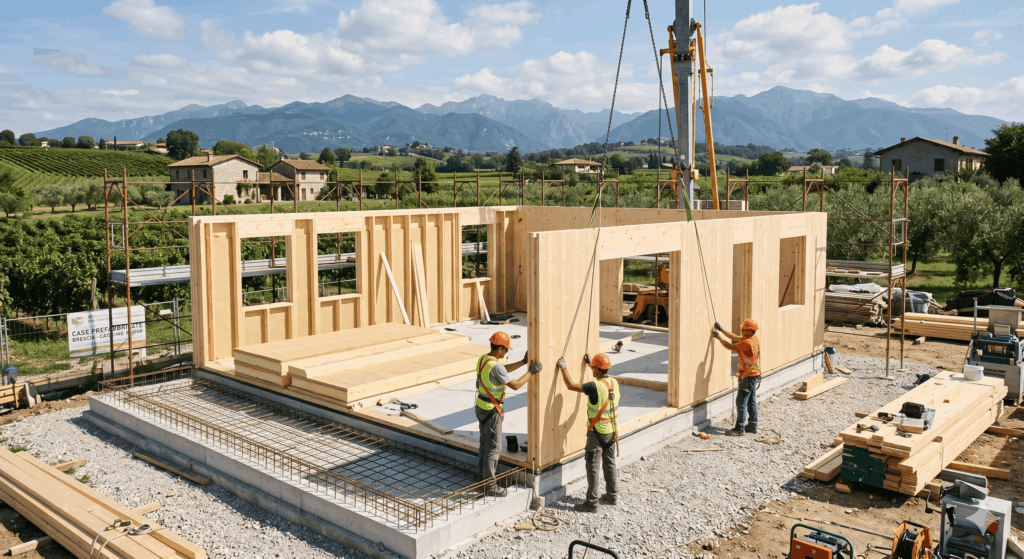 case prefabbricate brescia prezzi montaggio x-lam cantiere attivo colline